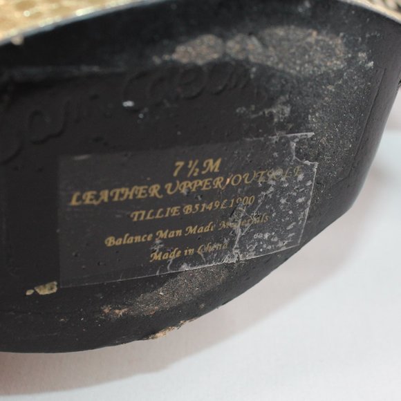 Sam Edelman TILLIE Blk Gld Stiletto Platform Heels #135 - Picture 12 of 12